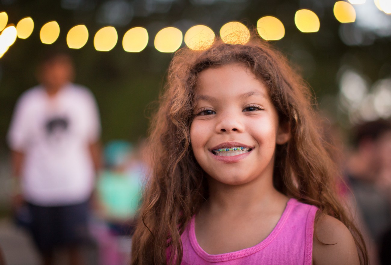Girl Smiling With Braces