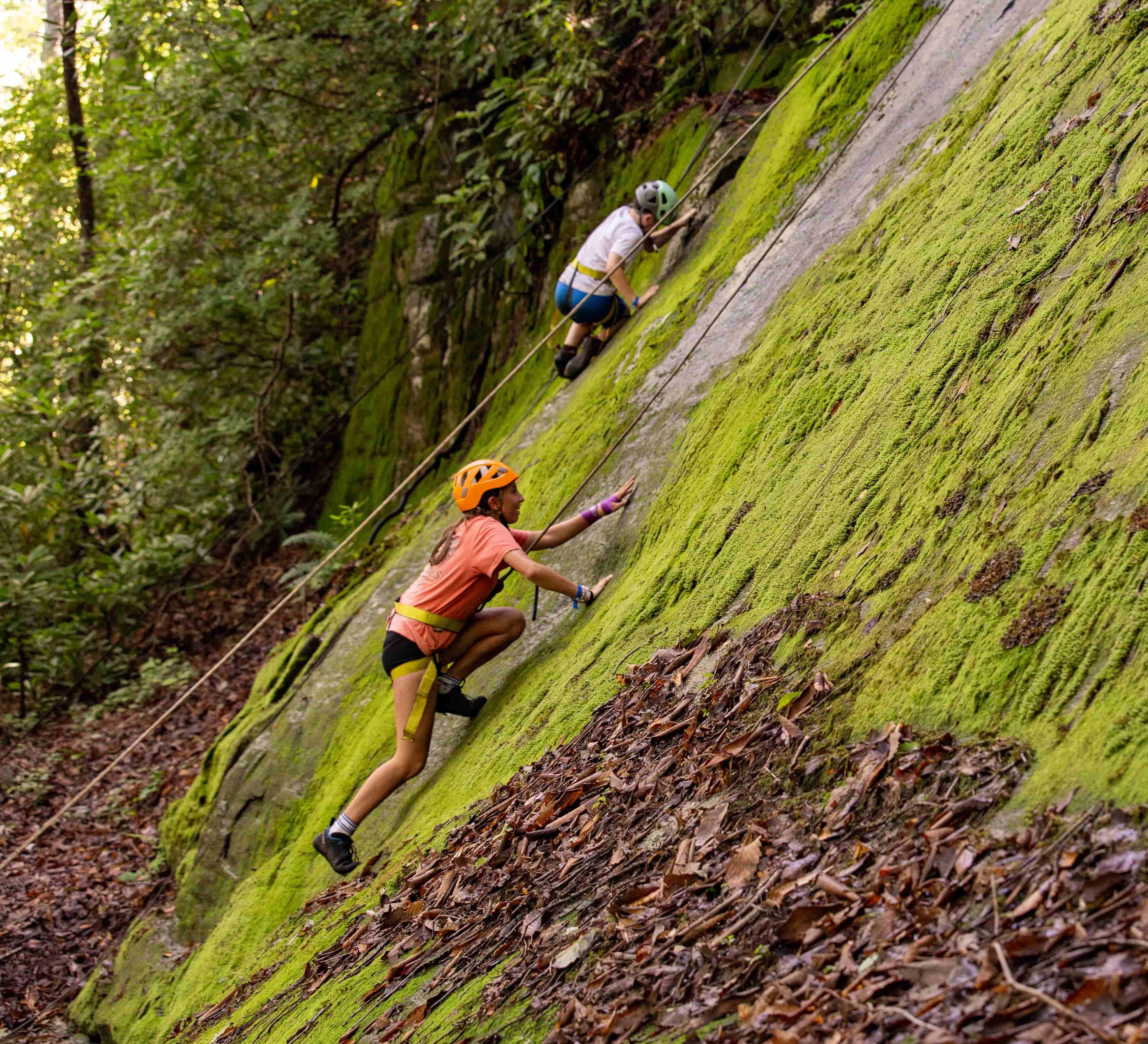 Climbing a rock